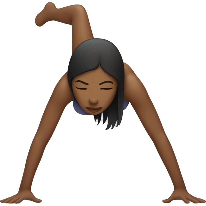 a black woman head down doing cartwheel emoji