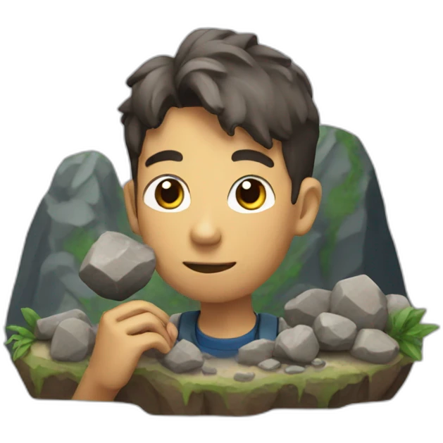 Geologists eating rocks emoji