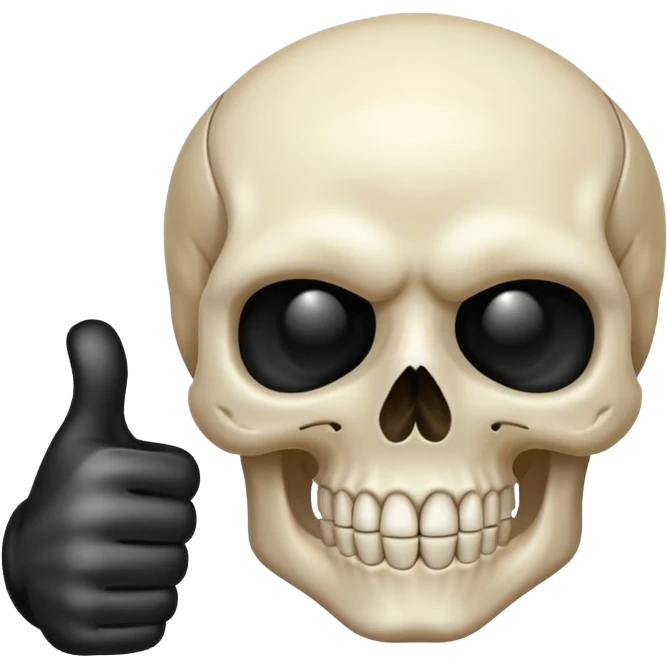 Skull giving thumbs up emoji