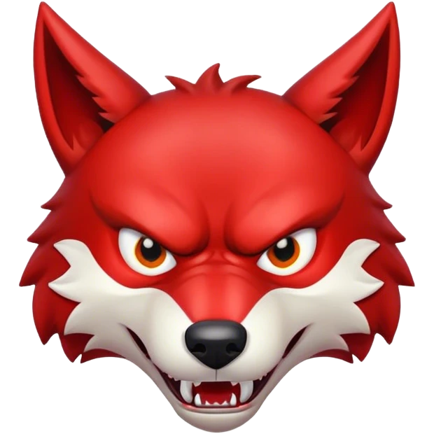 Red Angry Scary Wolf emoji
