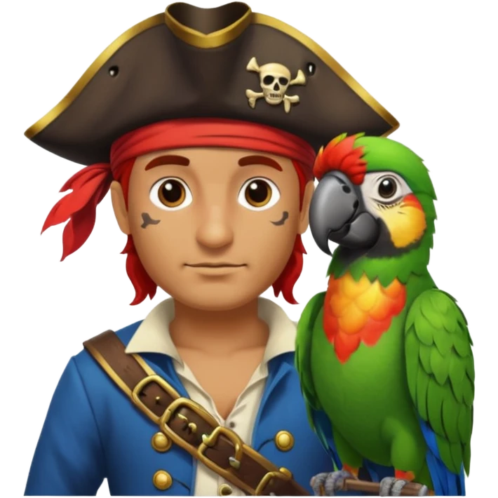 pirate and parrot emoji