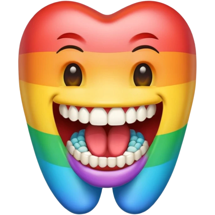 a beautiful rainbow teeth emoji