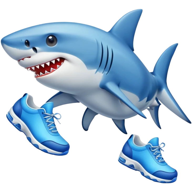 A shark with blue shoes emoji