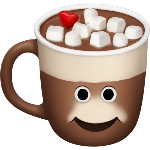 Hot chocolate with marshmallows Christmas themed  emoji