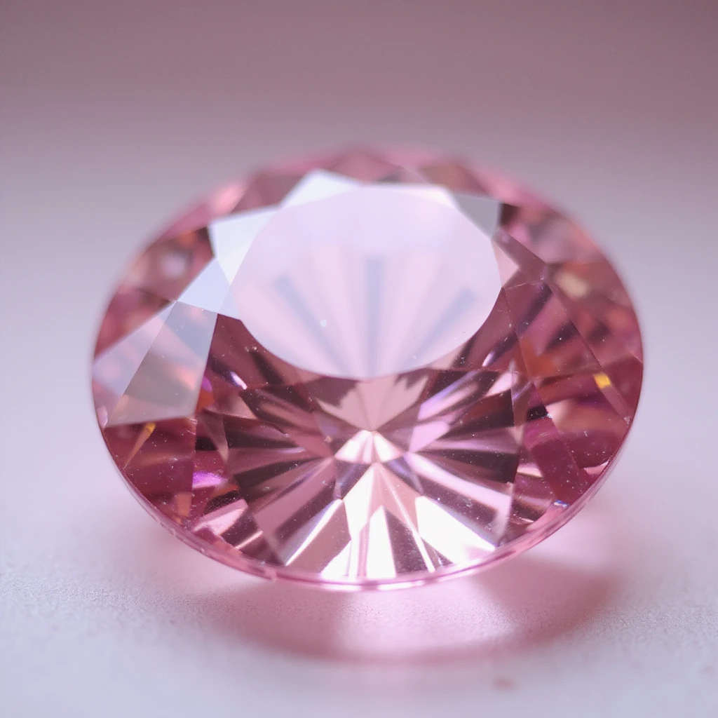 a sparkling pink diamond, highly faceted, realistic style, photorealistic, shiny reflections emoji