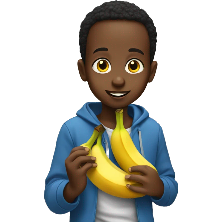 somali boy eating banana  emoji