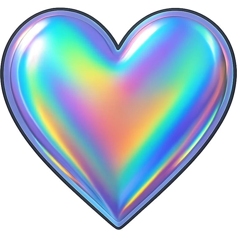 heart with a holographic rainbow effect emoji