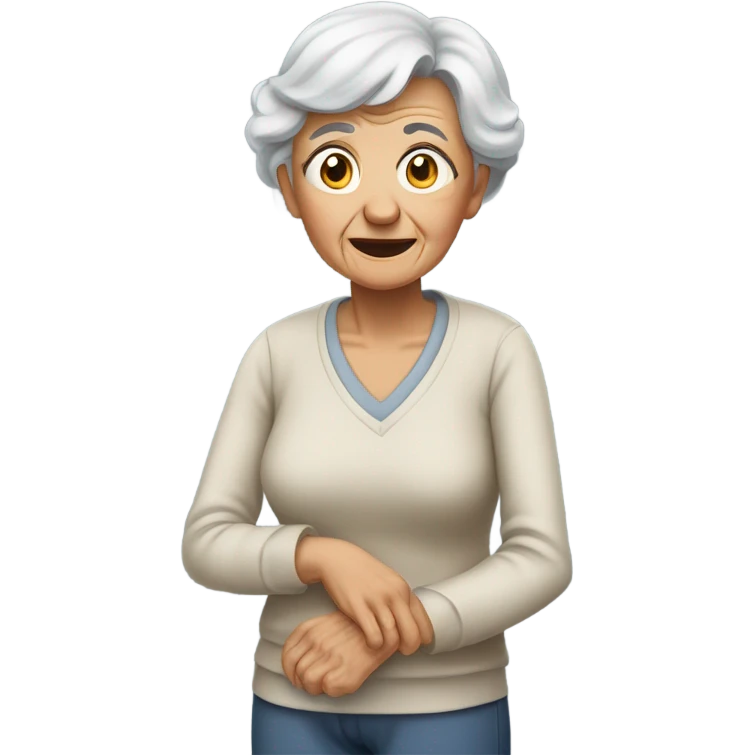 grandma with backpain emoji