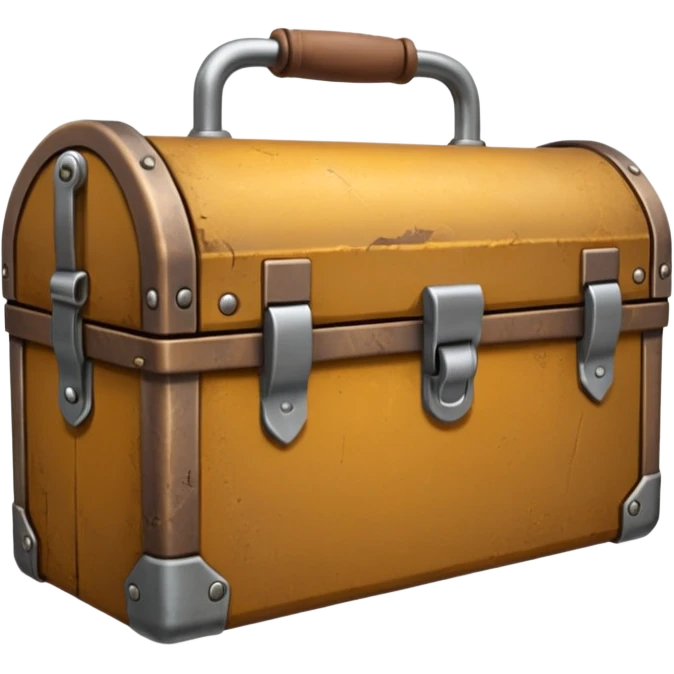 3D Brown golden toolbox emoji