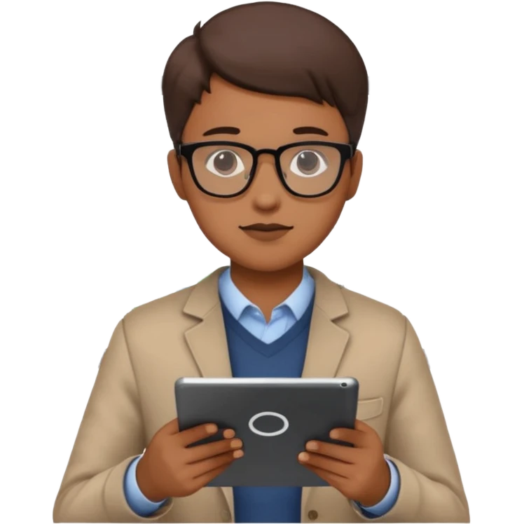 A focused person analyzing rising charts emoji emoji