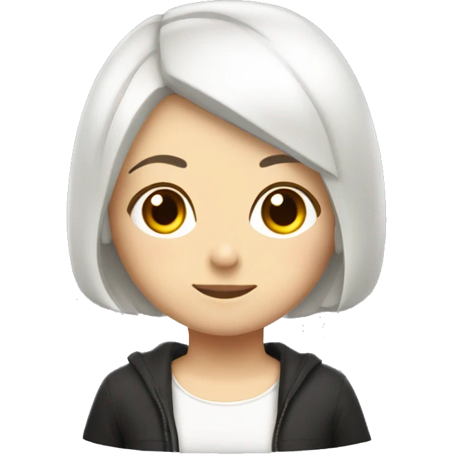 white Subaru XV  with a short haired brunette girl sitting inside  emoji