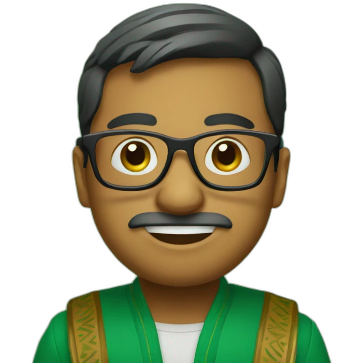 Indian emoji with glasses and green background  emoji