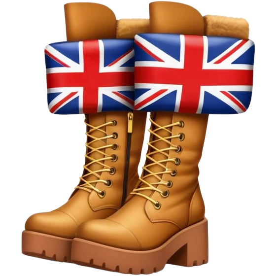 Union Jack flag platform boots ginger spice emoji