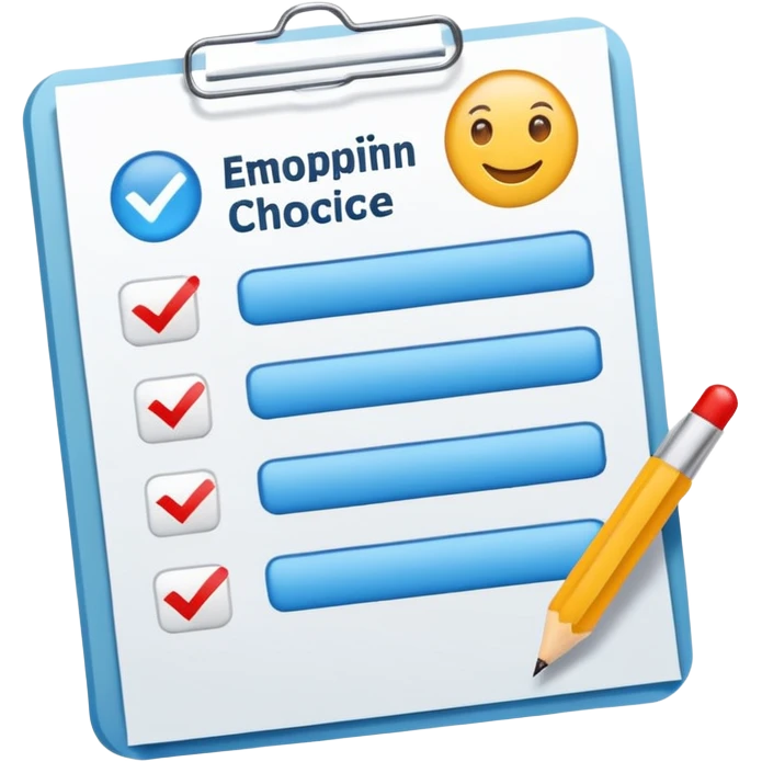 paper test with chekbox emoji