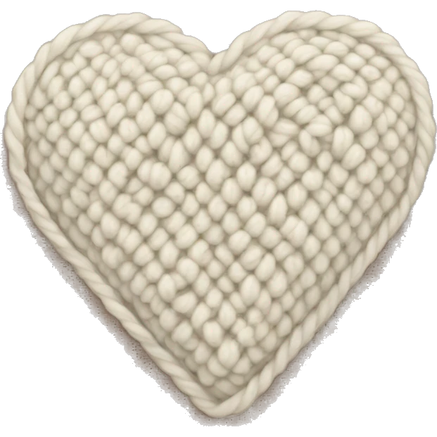 Cream knit heart emoji