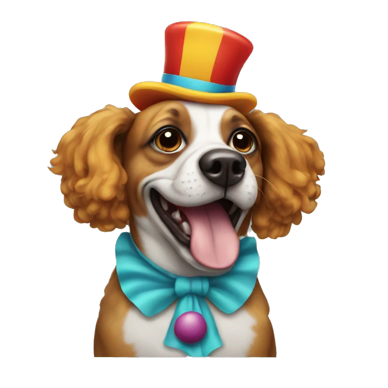 dog dressed as a clown emoji