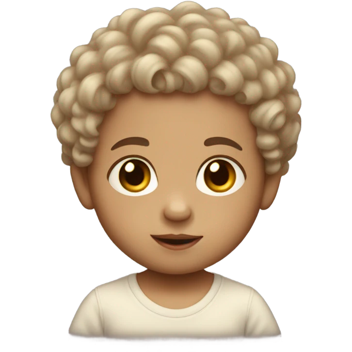 Lightskin baby boy with curly dark hair emoji