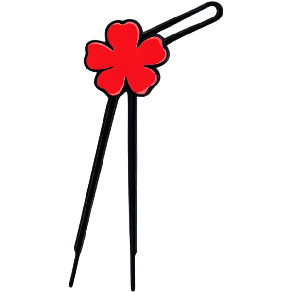 a cute red bobby pin hairpin emoji