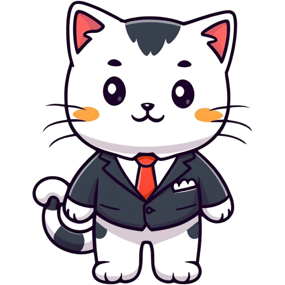 kitten in a suit emoji