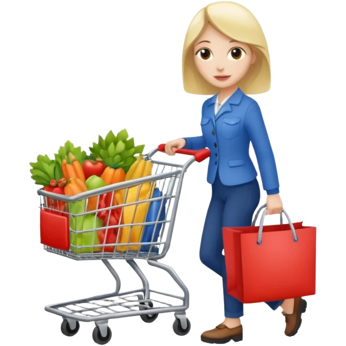 lady with shopping cart emoji