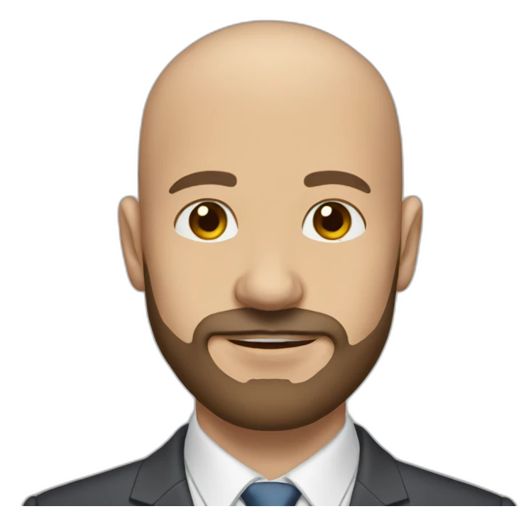 bald man with beard and brown eyes wearing a suit Andrew tate emoji
