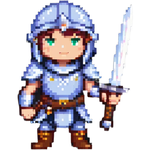 retro fantasy warrior with sword emoji