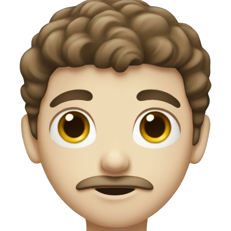 Boy with white skin, brown hair and a moustache  emoji