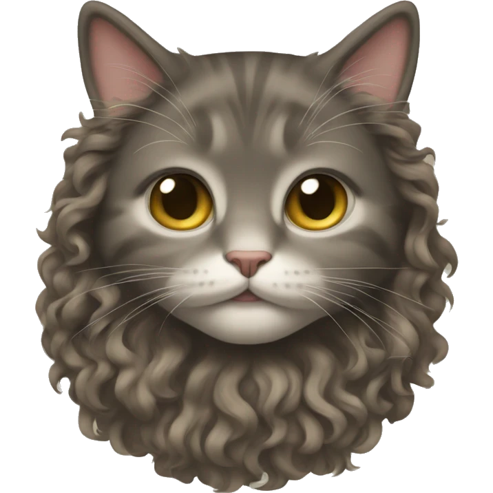 Cat with curly hair emoji