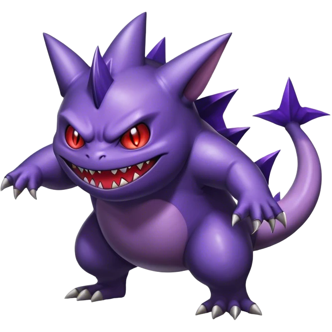 Shiny Dark Gengar-Haunter-Nidoking-fusion-hybrid full body emoji