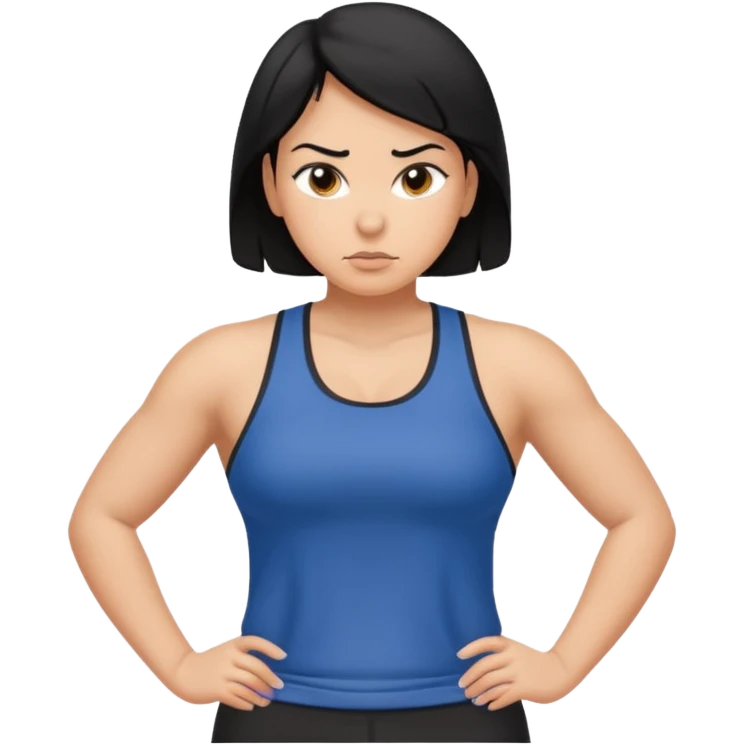 stocky woman running black hair emoji