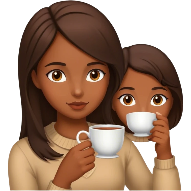British brune girl drinking tea emoji