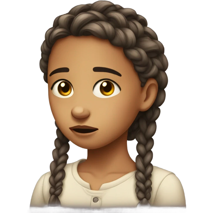 Girl crying because of tight braids emoji