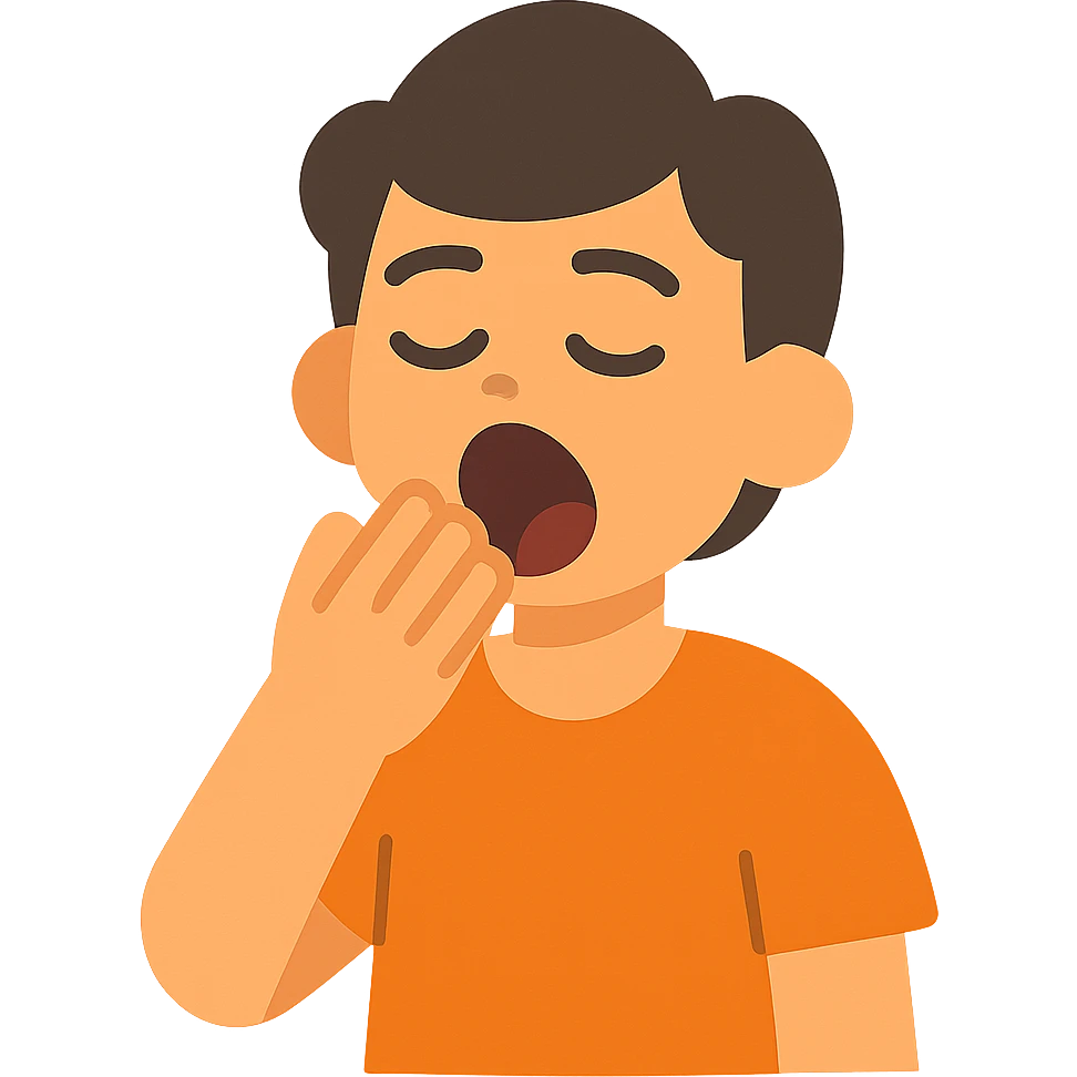flat toon style person yawning with simple shapes emoji