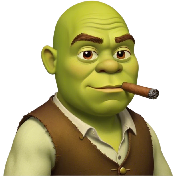 Шрэк курит сигару emoji
