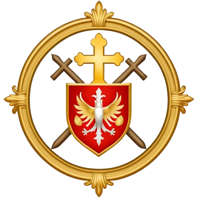 Pope's emblem with a touch of red emoji