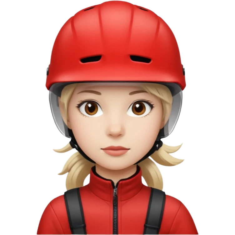 girl with a red bike helmet, simple and clear design emoji