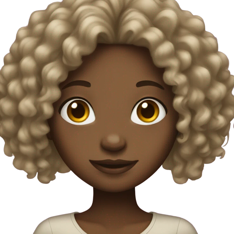 black girl with curly hair emoji