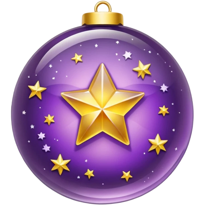 Bola de cristal roxa com estrela dourada brilhante dentro emoji