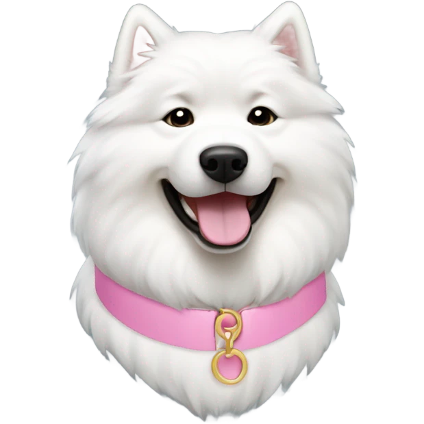 Samoyed with light pink collar emoji