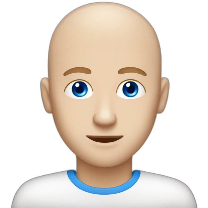 White man with bald head and blue eyesdrinking cappuccino emoji