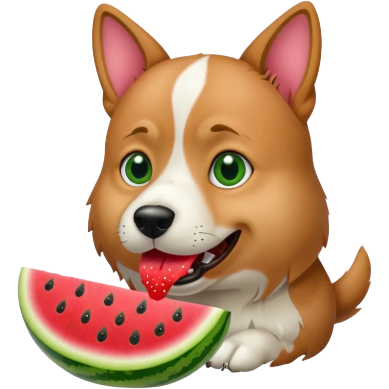 dog eating watermelon emoji