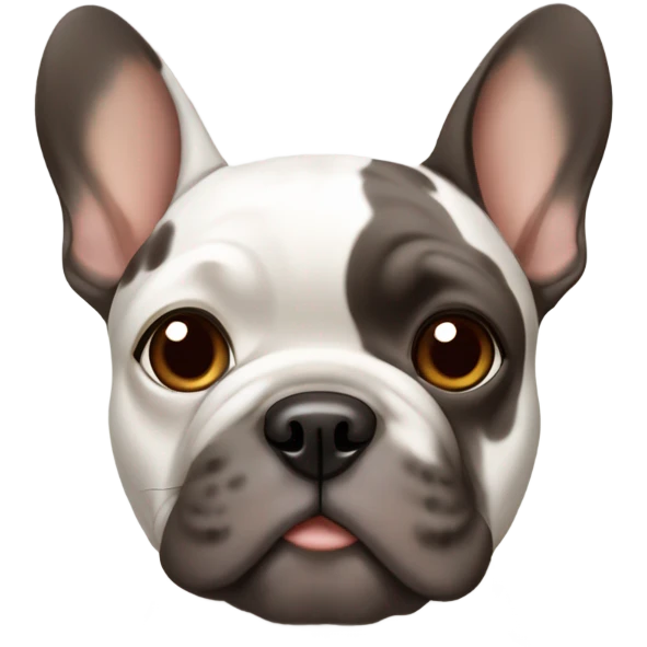 Frenchie dog with brown and gray spots  emoji