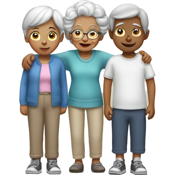 Grandma with a boy and girl emoji