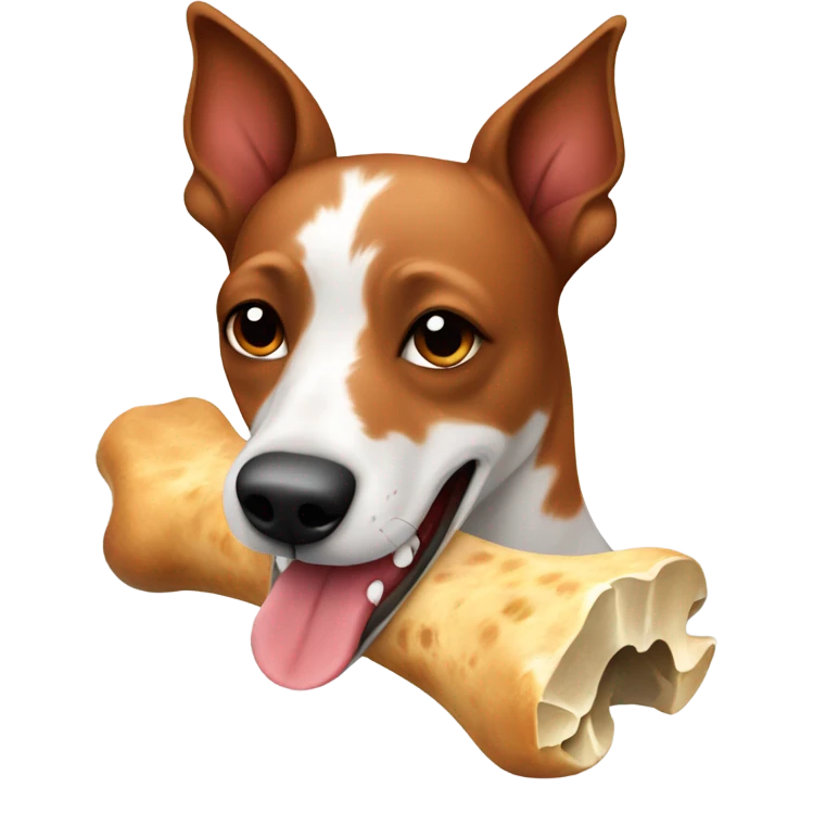 Red heeler eating bone emoji