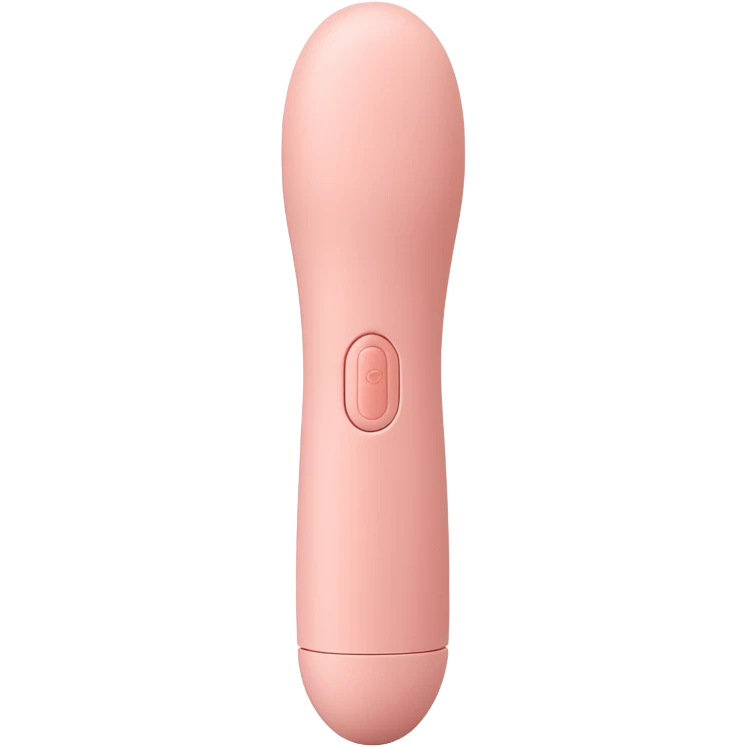 minimal flat emoji of a sleek female vibrator, soft blush and nude tones, smooth matte silicone texture, rounded elegant shape, clean vector style, no background, high-quality icon emoji