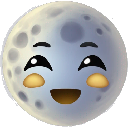 Moon astrology symbol with cute face emoji