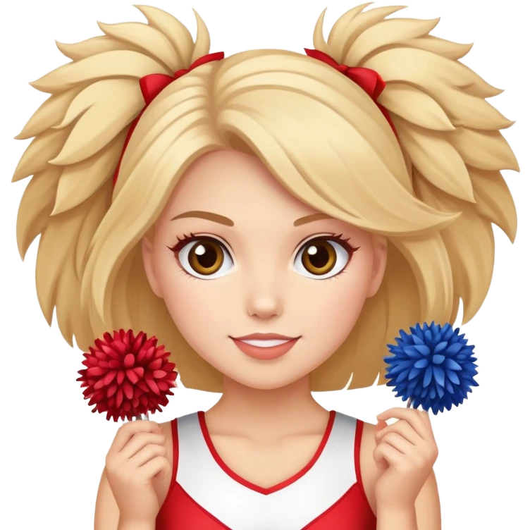cheerleader girl holding pom-poms emoji