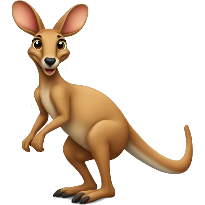 kicking kangaroo cartoon emoji
