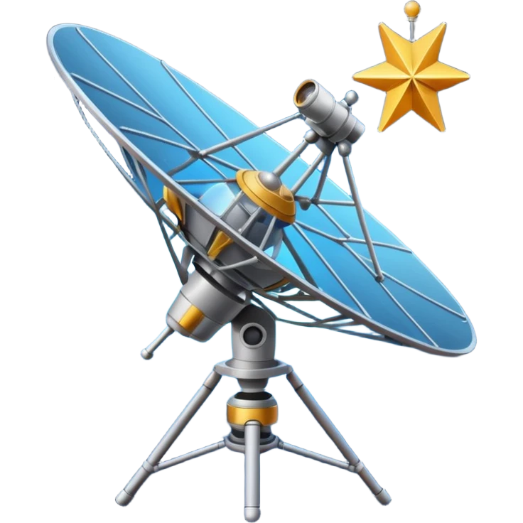 satellite qui observe plein d'étoiles emoji
