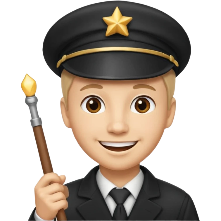 Conductor with cap,Train Crew. emoji